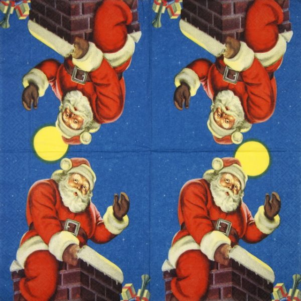 Paper Napkin - Chimney Santa