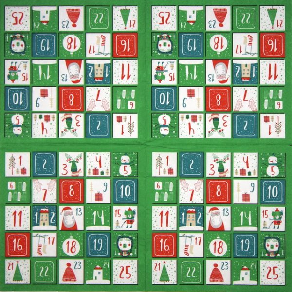 Lunch Napkins (20) -  Advent Calendar Green