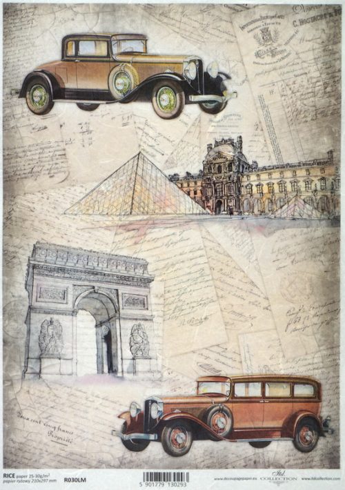 Rice Paper - Old Cars in Paris