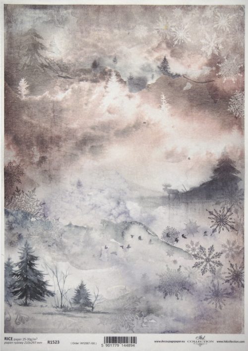 Rice Paper - Watercolour Winter - R1523