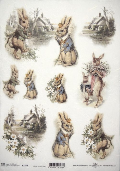 Rice Paper - Classy Bunnies