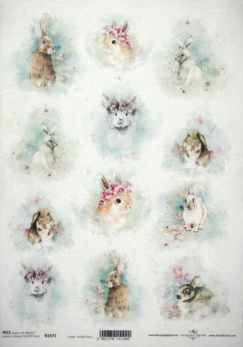 Rice Paper A/3 - Pretty Bunnies