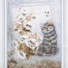 Rice Paper - Cat with flowers