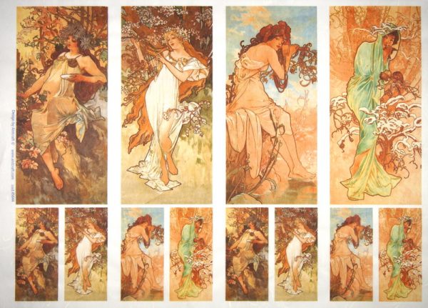 Rice Paper - Mucha: Four Seasons 32x45cm