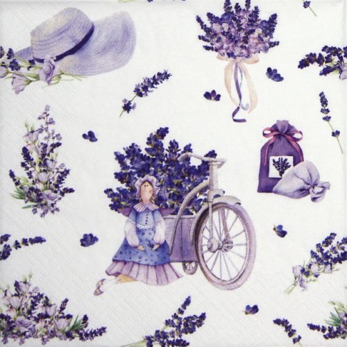 Lunch Napkins (20) - Lavender Bouquets with Tilda Doll