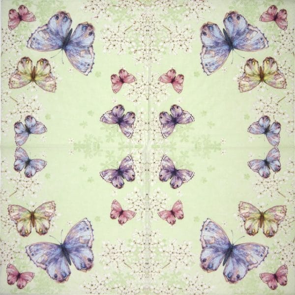 Lunch Napkins (20) -  Bellissima farfalla green