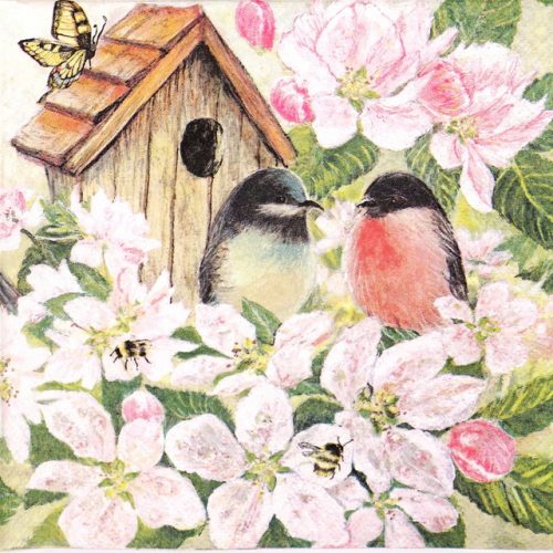 Paper Napkin - Birds and blossom
