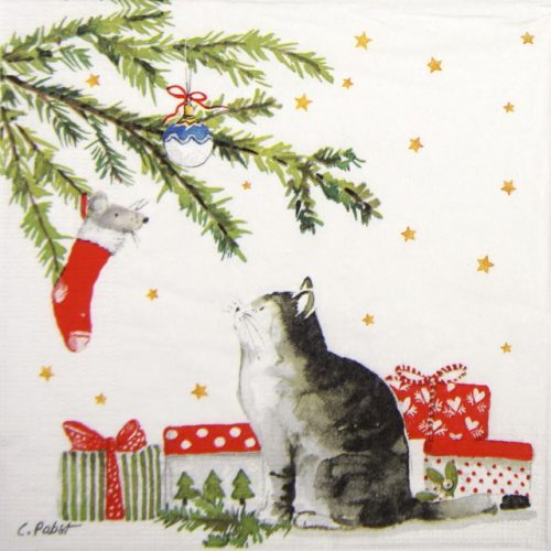 Lunch Napkins (20) - Carola Pabst: Christmas Cat