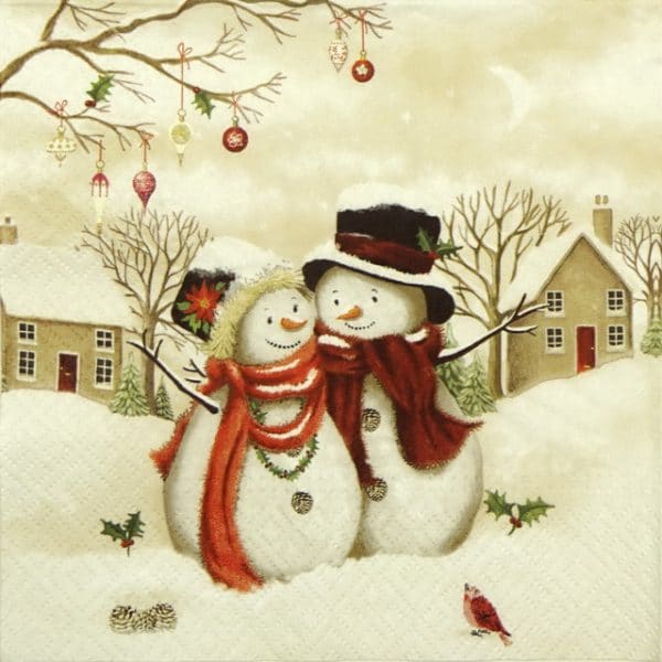 Paper Napkin - Snowy Family