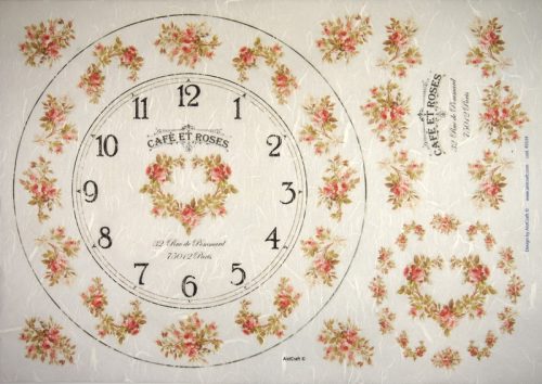 Rice Paper -  Roses Clock