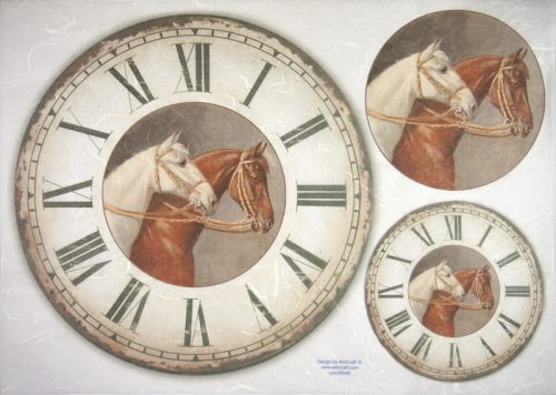 Rice Paper -  Clock, Horses