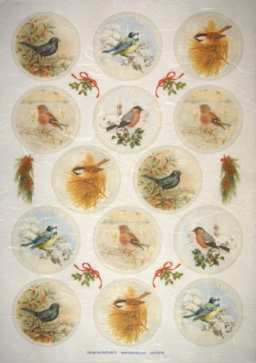 Rice Paper -  Winter Birds 32x45cm