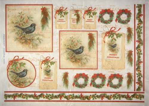 Rice Paper -  Merry Christmas Birds