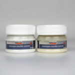 Two bottles of the Pentart Opalesque Crackle Varnish system, labeled Component 1 and Component 2