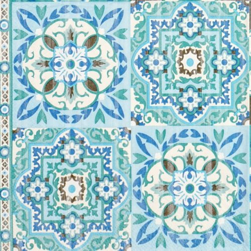 Lunch Napkins (20) - Tiles Green