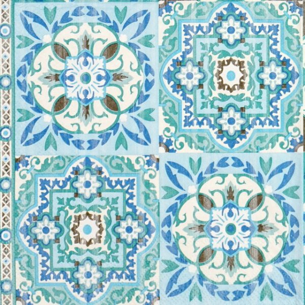 Lunch Napkins (20) - Tiles Green