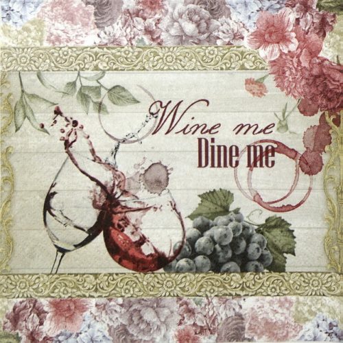 Paper Napkin - Wine me dine me