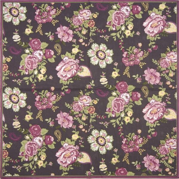 Paper Napkin - Wallpaper with roses claret