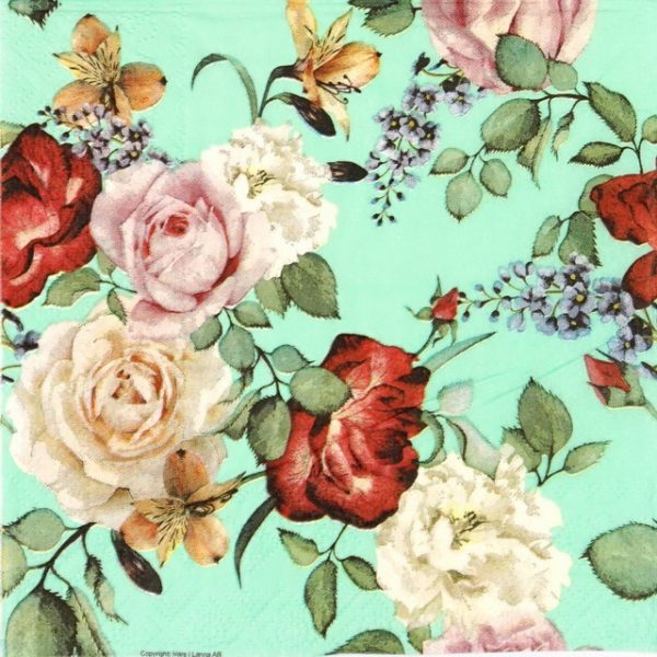 Lunch Napkins (20) - Roses Green