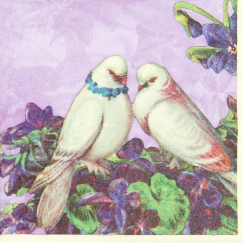 Lunch Napkins (20) - Purple Love Birds