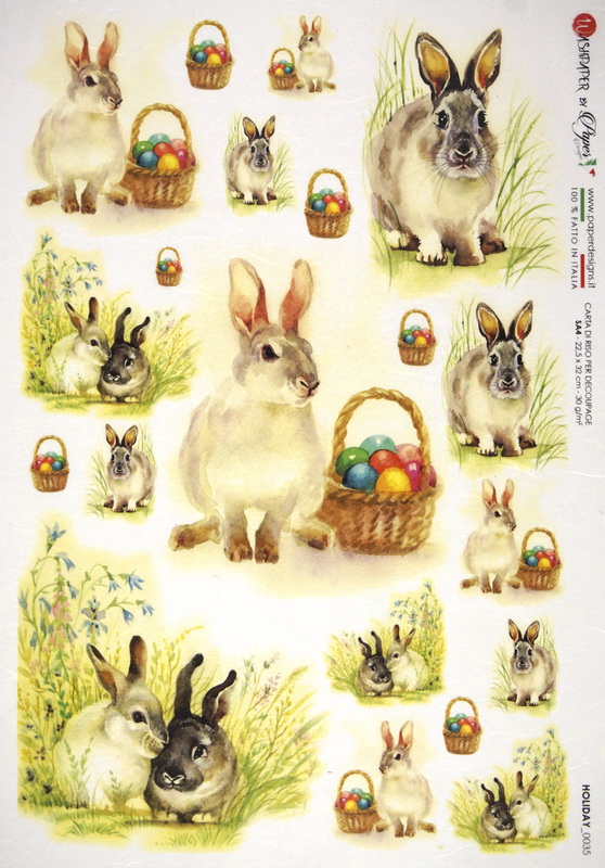 Rice Paper - Easter Bunny with Eggs - Napkin Shop