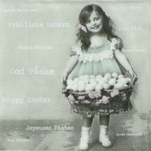 Lunch Napkins (20) - Easter Girl with Egg