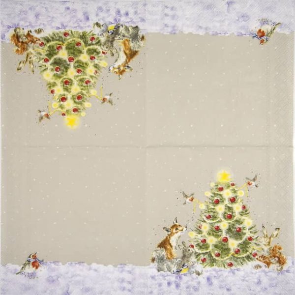 Paper Napkin - Wrendale Design: Oh Christmas Tree - Image 2