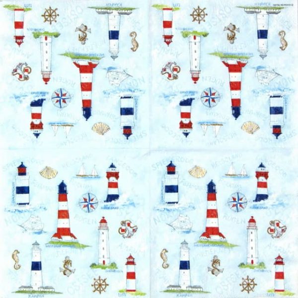 Paper Napkin - Maritime Ornaments Sea - Image 2