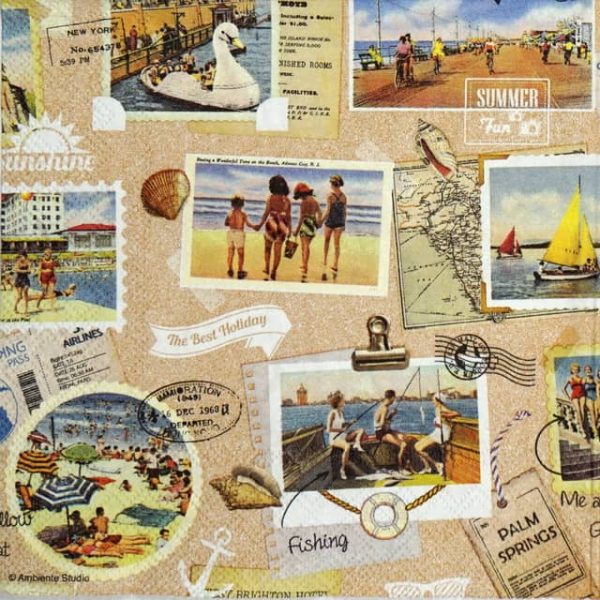 Paper Napkin - Vacation Scrapbook