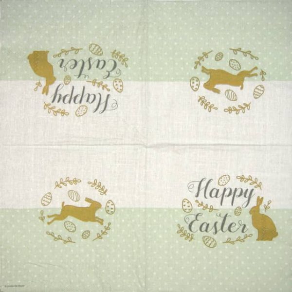 Paper Napkin - Embroidery Easter green - Image 2