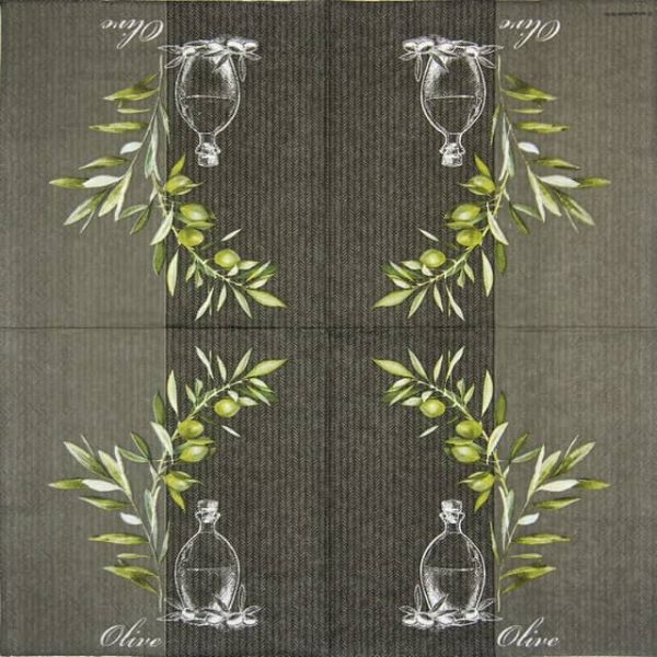 Paper Napkins  - Oil And Olives (20 pieces)