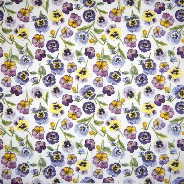 Cocktail Napkin - Pansy All Over - Image 2