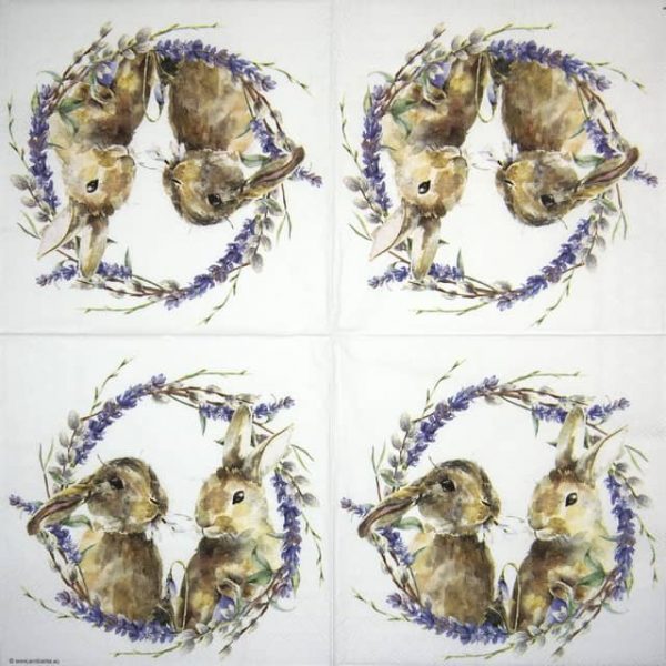 Lunch Napkins (20) - Rabbit Wreath