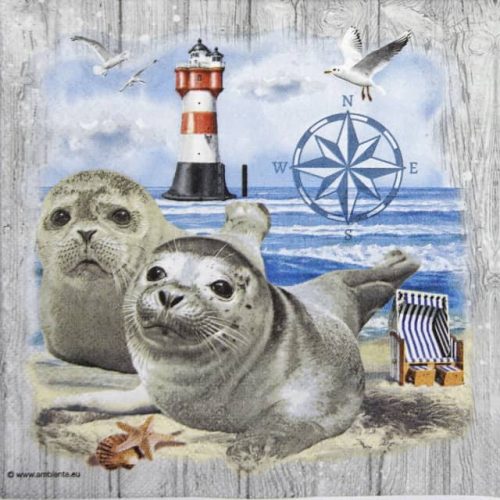 Lunch Napkins (20) - Seal Couple