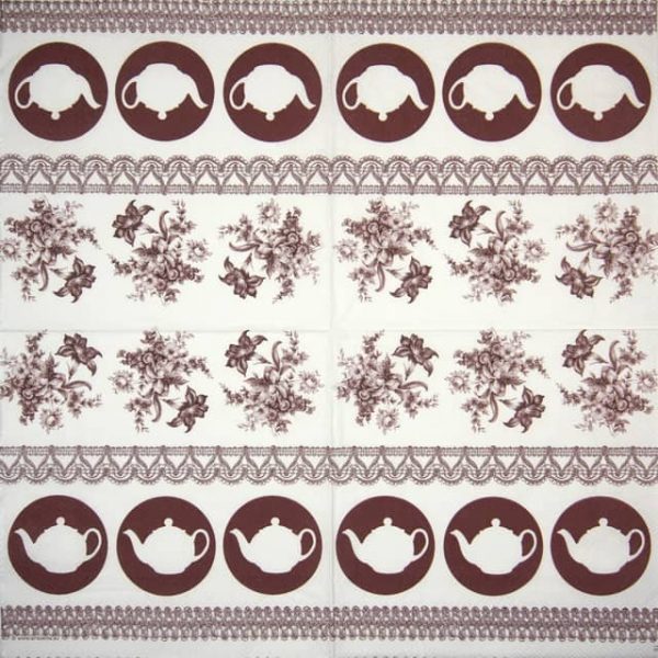 Paper Napkins  - Teapots Brown (20 pieces)