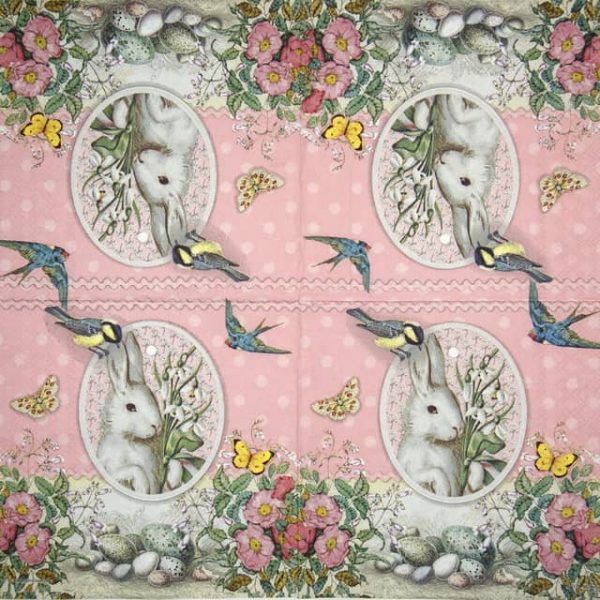 Paper Napkin - White Rabbit rose - Image 2