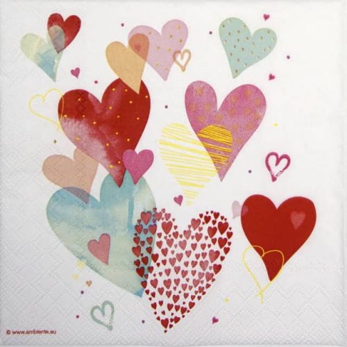 Cocktail Napkins (20) - With Love White