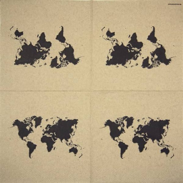 Paper Napkin - World Map