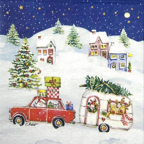 Lunch Napkins (20) - Carola Pabst: Christmas Car