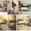 Rice Paper Decoupage - Alfred Anioł: Winter in the countryside