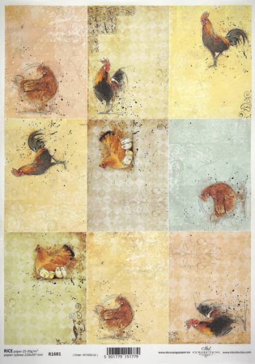 Rice Paper -  Animal Farm Cards: Chicks