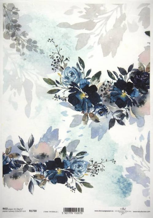 Rice Paper - Blue Bouquet