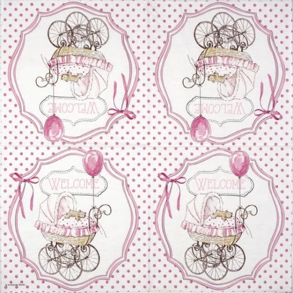 Lunch Napkins (20) - Welcome Pink