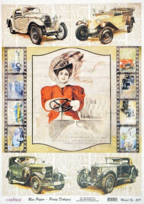 Rice Paper - Oldsmobile Cars Lady