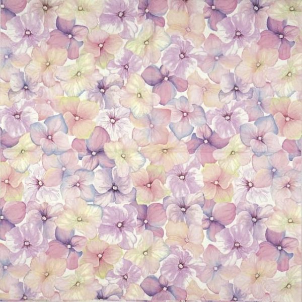 Paper Napkin - Pink hydrangea pattern