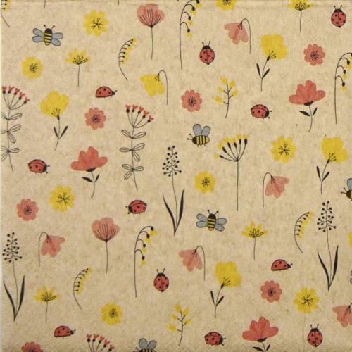 Paper Napkin - Ladybugs and Bees
