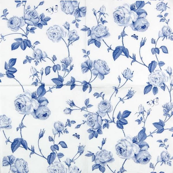 Paper Napkin - Rambling Rose Blue