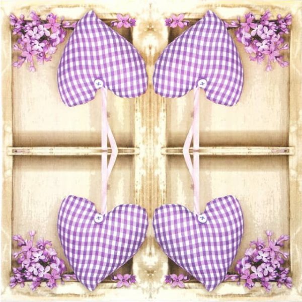 Paper Napkin - Lilac and Heart