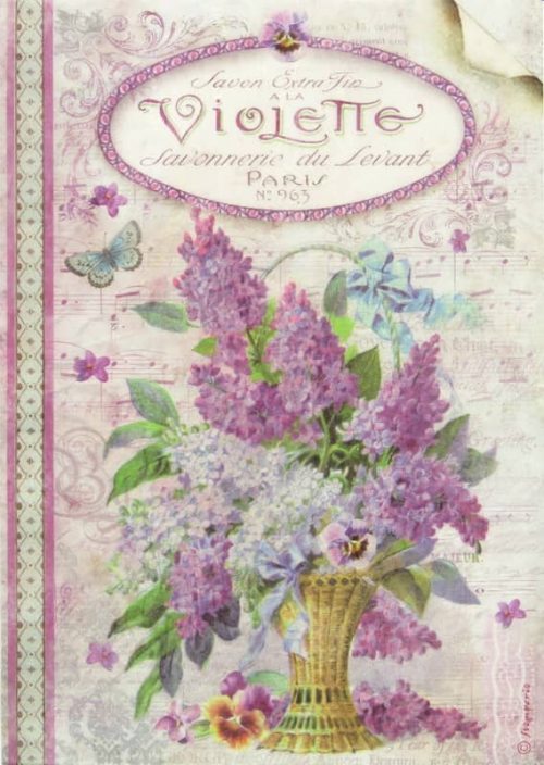 Rice Paper - Violets Stamperia DFSA4101