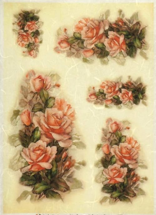 Rice Paper - Painted Roses